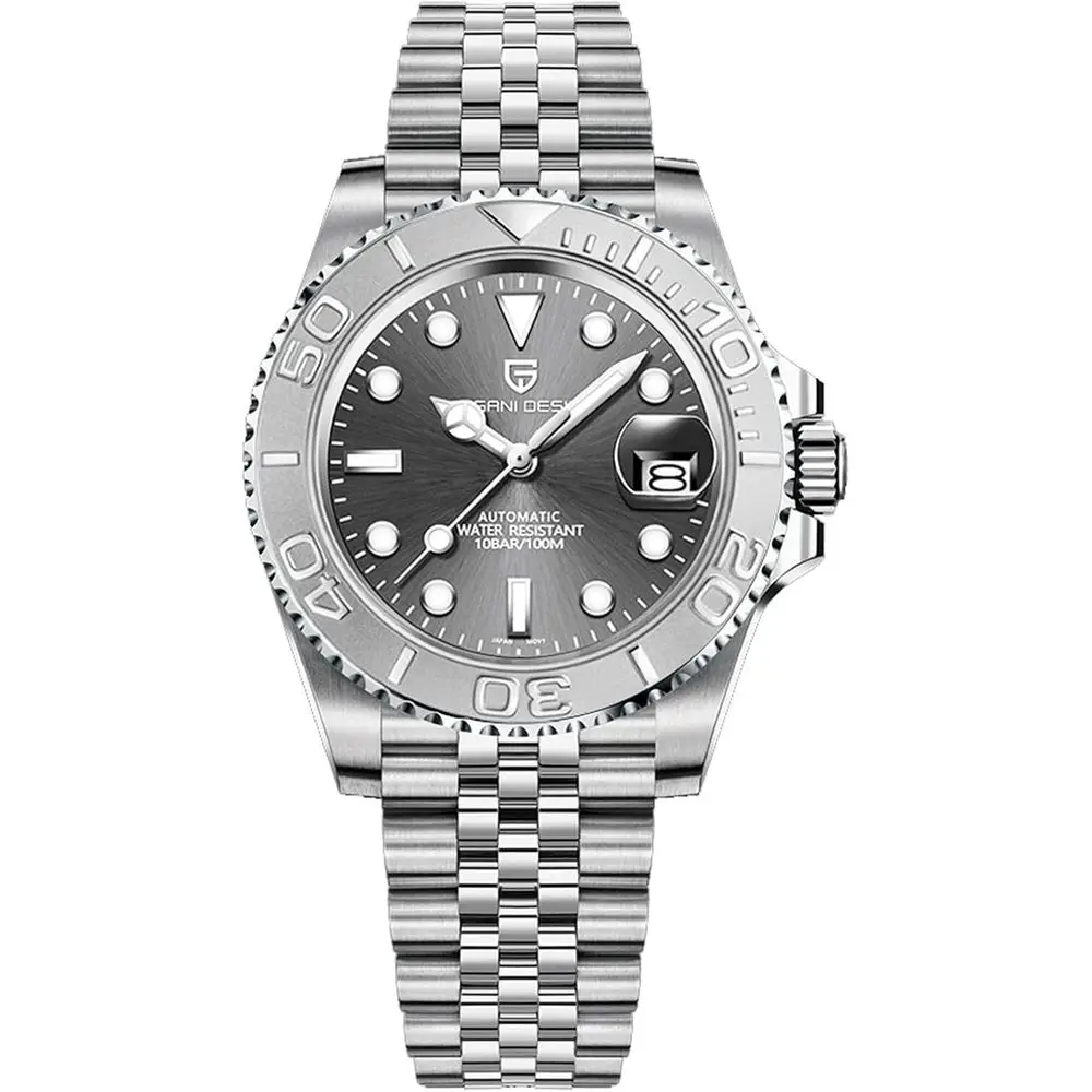 

Мужские часы Design 1651, автоматические, с механизмом NH35, из нержавеющей стали, с сапфировым стеклом, вращающимся безелем, водонепроницаемостью 100 м, светящиеся в темноте.