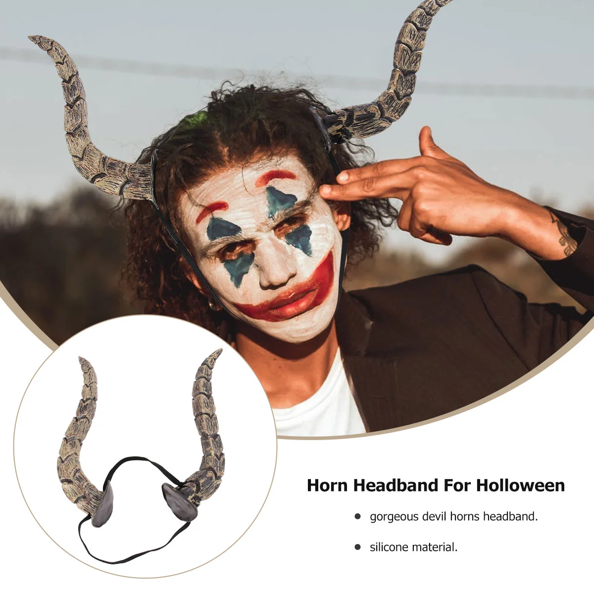 1Pc Horn Headband Vintage Hairband, Horns Headband Party Horns Headpiece Headwear for Costume Photo Props Demon