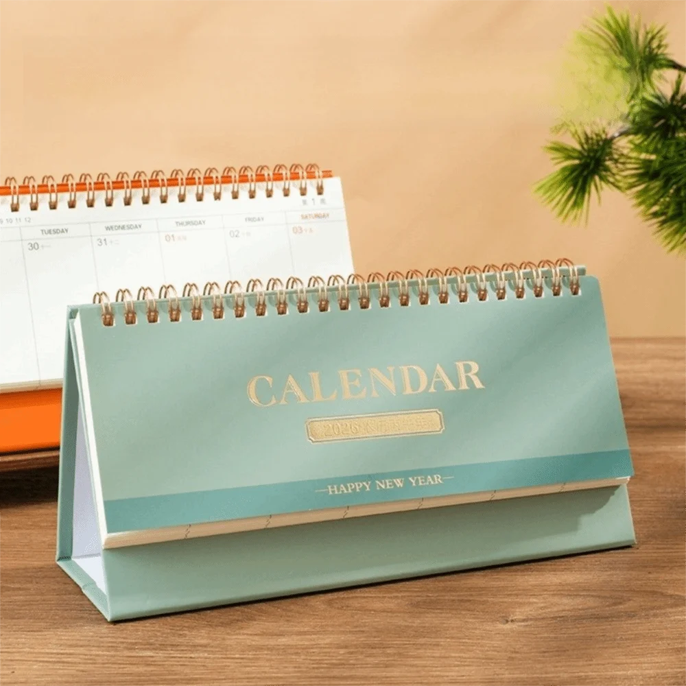 

Simple Style Standing 2026 Desk Calendar Portable Desktop Display Schedule Planner Foldable Calendar Ornaments Office Stationery