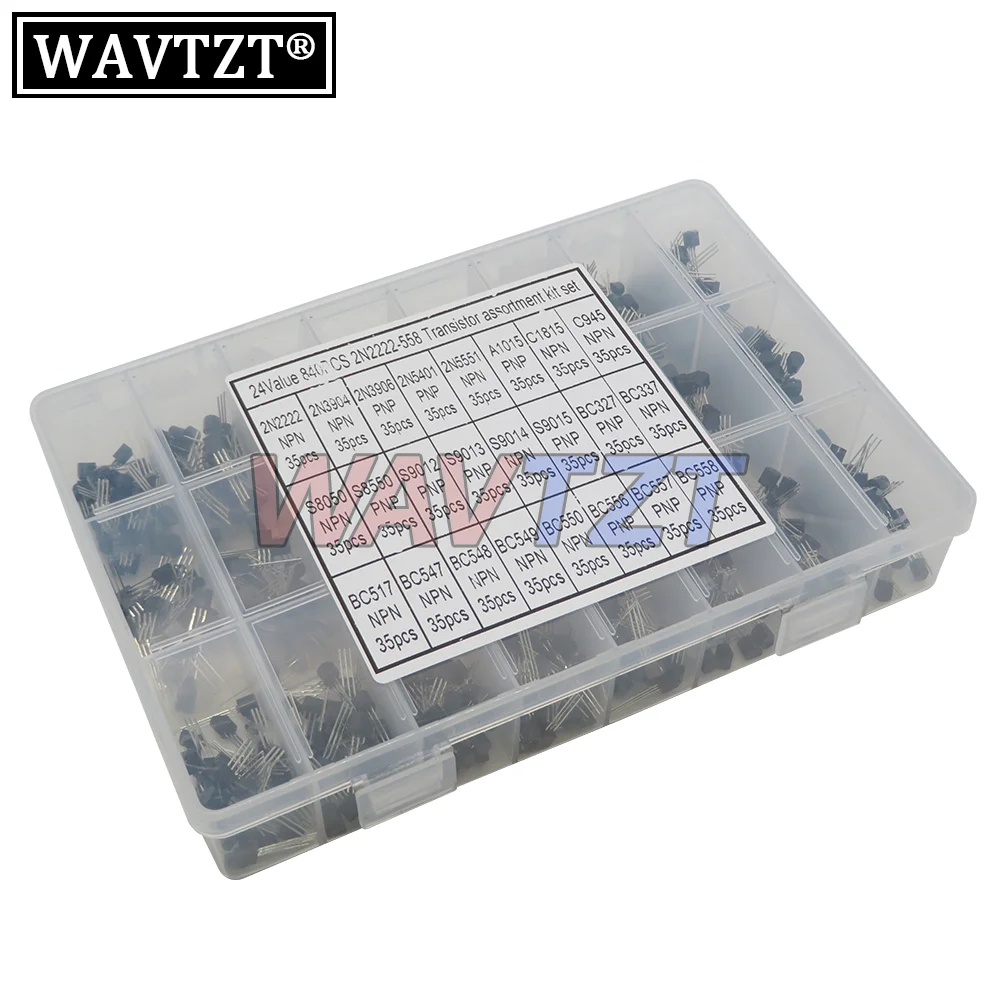 

IBUW 840 шт./компл., 24 значения, набор транзисторов TO-92 BC327 BC337 BC547 Транзистор 2N2222 3904 3906 C945 Пакет транзисторов