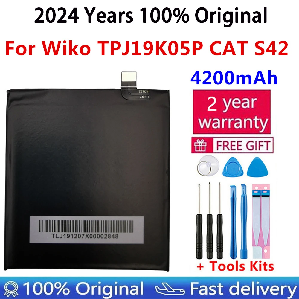 2024 Years 100%Original  4200mAh 596266 Battery For Wiko TPJ19K05P CAT aterpillar CAT S42 Mobile Phone Batteries Fast Shipping