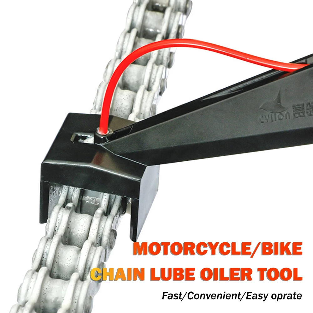 Outil de lubrification rapide pour chaîne de moto, cire de chaîne sans gâchis, outil de nettoyage de chaîne de vélo, support de paille de lubrifiant, applicateur de positionnement