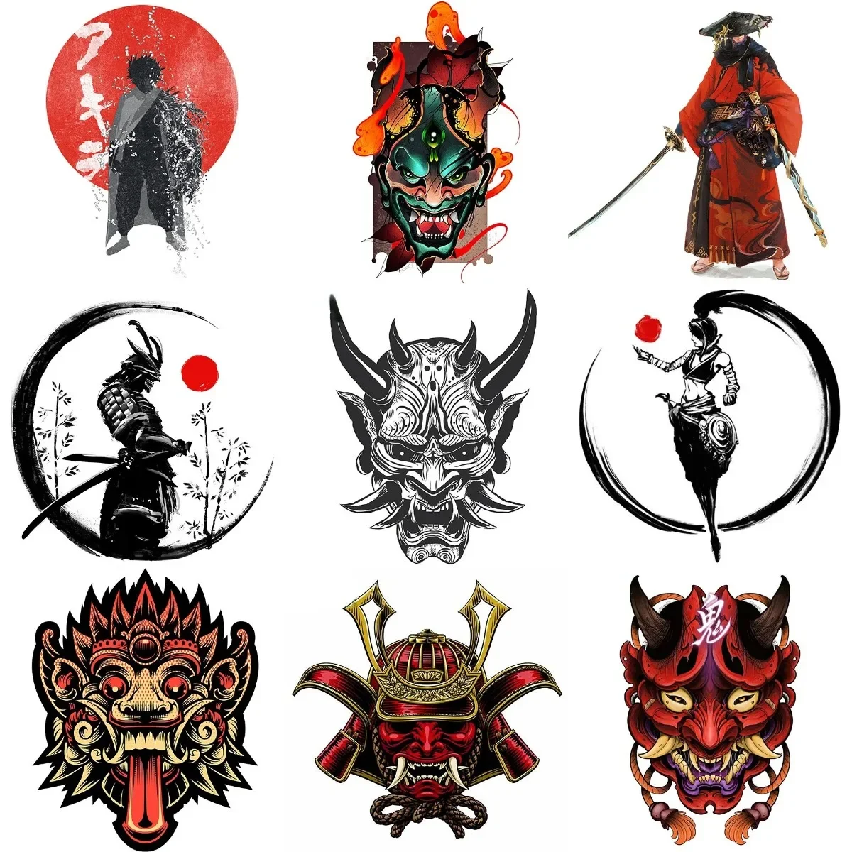 

Ghost Samurai Mask Warrior Creative Stickers Accessories for Bicycle Bumper Truck Car Window Helmet Camper Fridge Wall Room