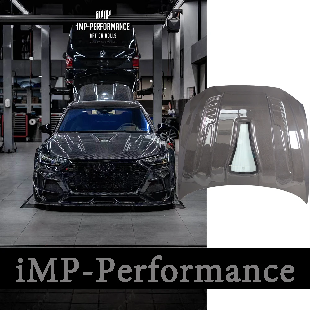 

RS6 carbon fiber hood​ iMP Performance Style Fit For 2019-2022 RS6 Avant C8 Hood with Glass Bonnet Engine Cover