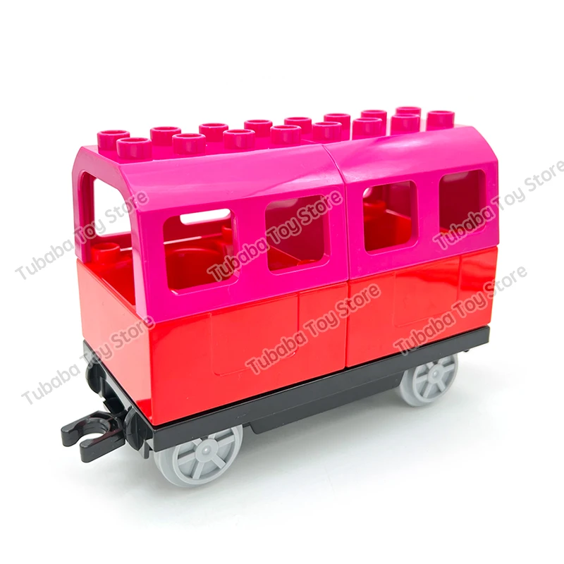 Accessoires voor treinspoor voor kinderen Grote bouwstenen DIY-spoorwegspeelgoed Grote blokken Compatibel Duploed STEM Educatief cadeau Peuters