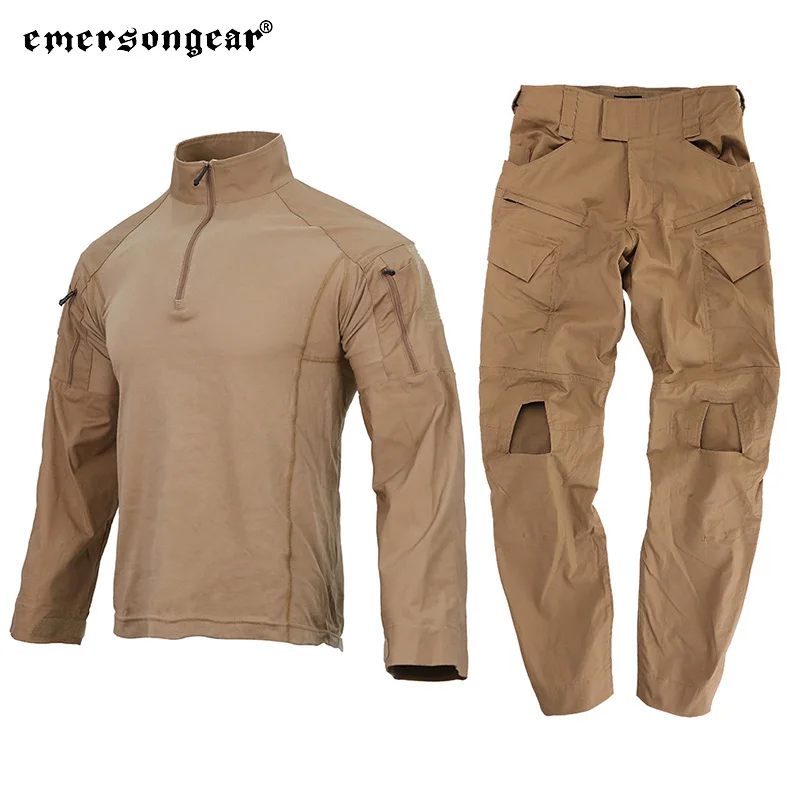 

Emersongear Tactical E4 Combat Uniform Sets Mens Camouflage Training Suit Shirt Pants Tops Duty Cargo Trousers Hunting Milsim CB