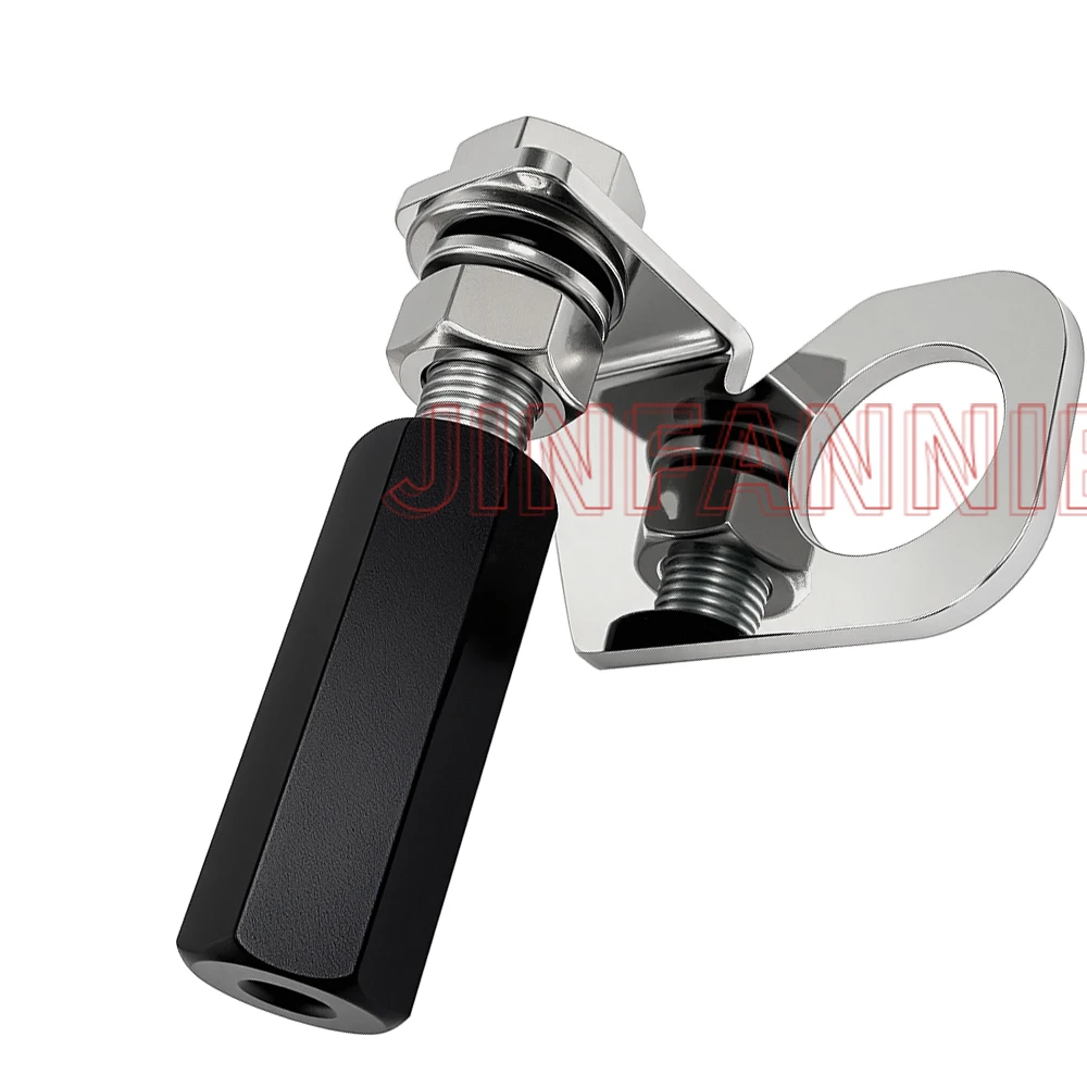 Rear Axle Whip Flag Mount Mounting Set Black for 1/4