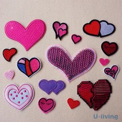 1pcs Della Miscela hearts Patch per Abbigliamento Ferro sul Ricamate Cucire Applique di Patch Carino Tessuto Distintivo Indumento FAI DA TE Accessori di Abbigliamento 123 #