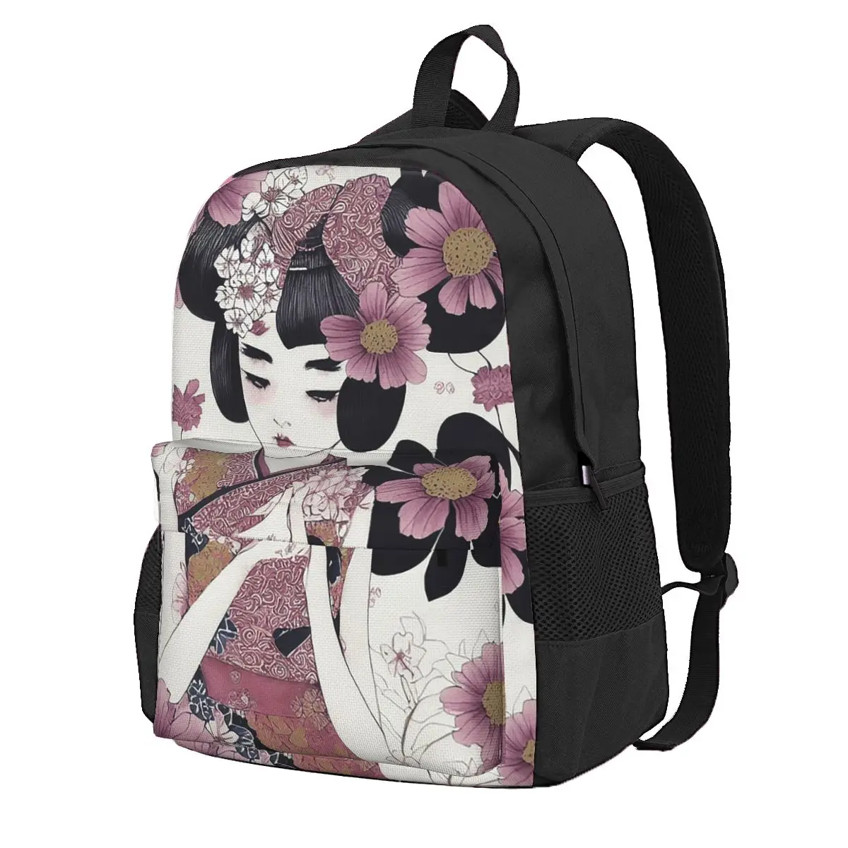 

GEISHA GIRL Student Backpack School Bag Hiking Travel Daypack for Men Women Fashion Bookbag Shoulder Bags