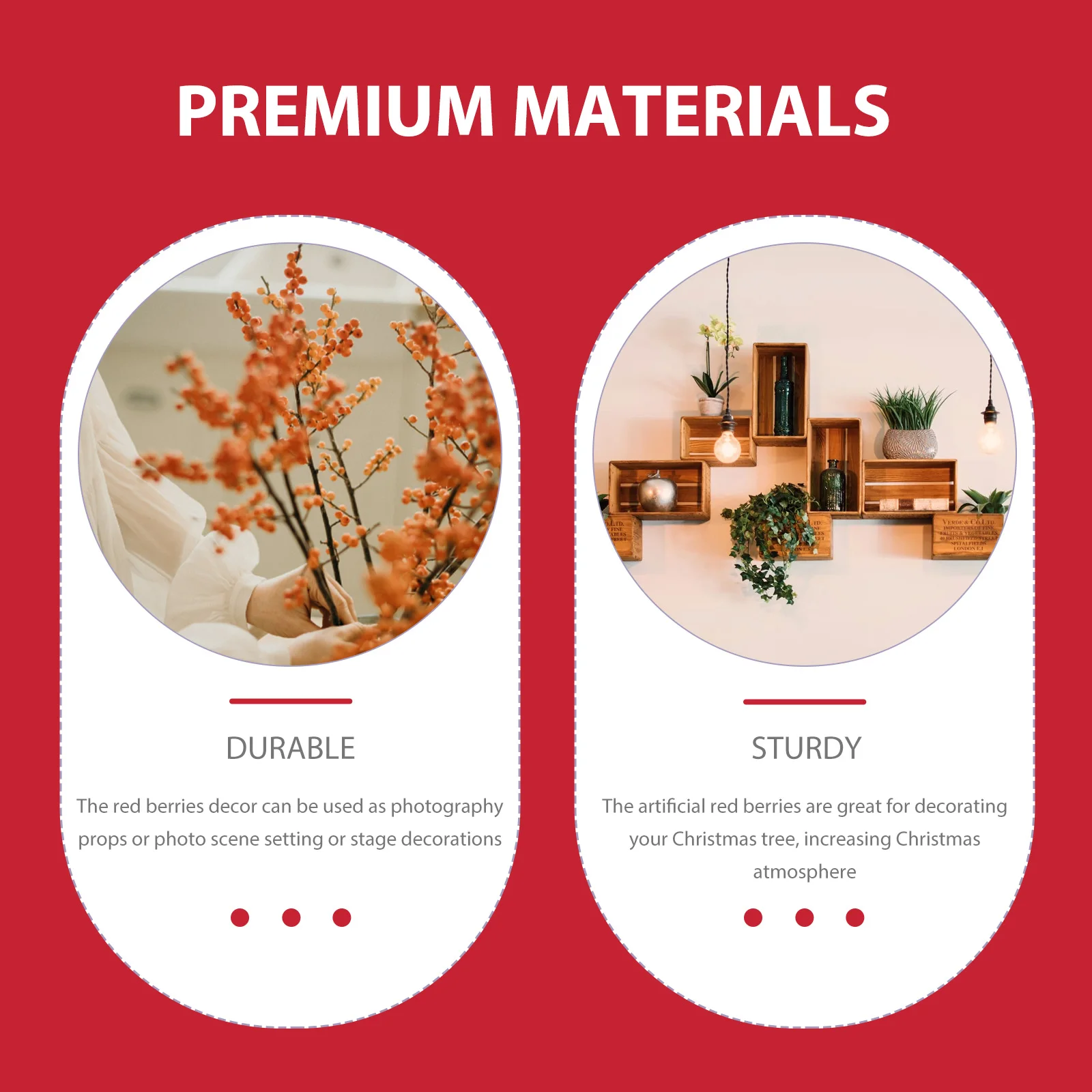 

6Pcs Artificial Red Berry Stems Christmas Berries Branches Xmas Tree Decoration DIY Simulation Berry Picks Festive Decor