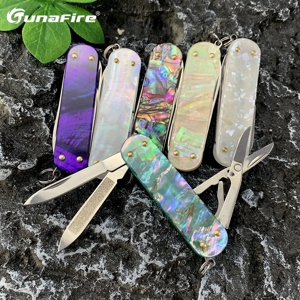 Nóż wielofunkcyjny Tunafire 3-in-1 ze stali nierdzewnej narzędzia gadżet kieszonkowy nożyczki nóż i naprawa paznokci składane noże zewnątrz EDC