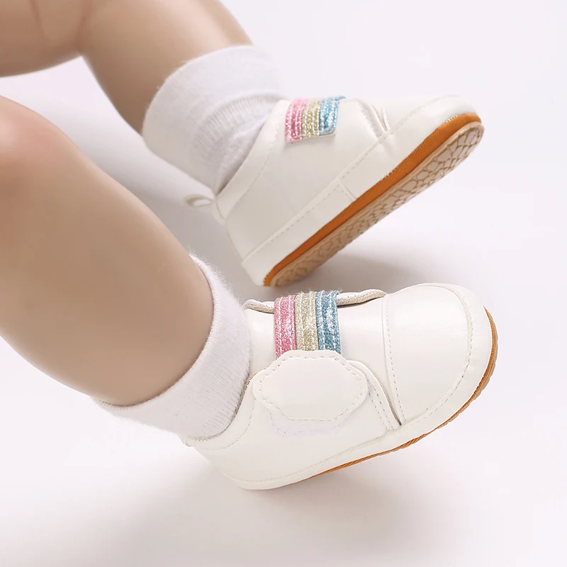 أحذية المشي الربيعية للفتيات الصغيرات باللون الأبيض بتصميم مسامي للأطفال من عمر 0 إلى 18 شهرًا #5