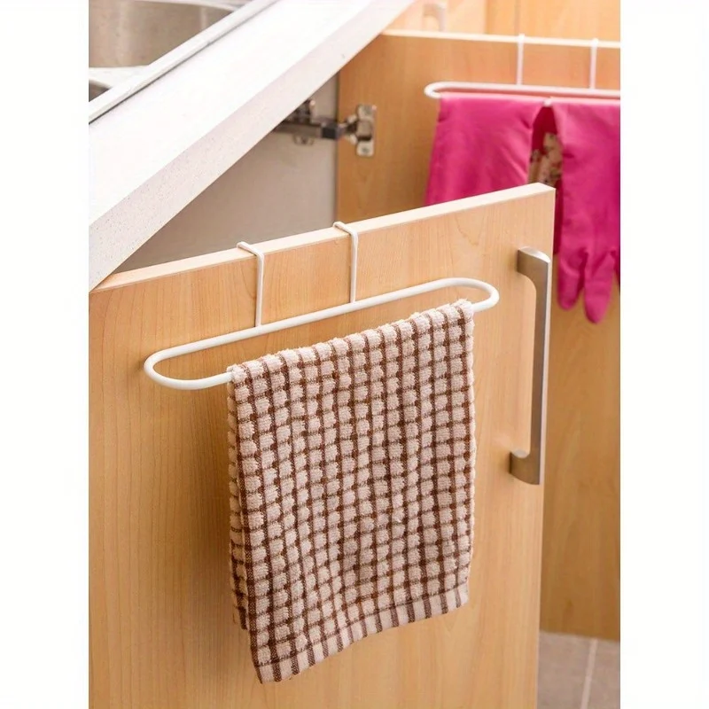 

Creative Wall-mounted Towel Rack Kitchen Cabinet Behind Door Rag Rack Creative Bathroom Hooks Hanging Rack Hanging Door Shelves