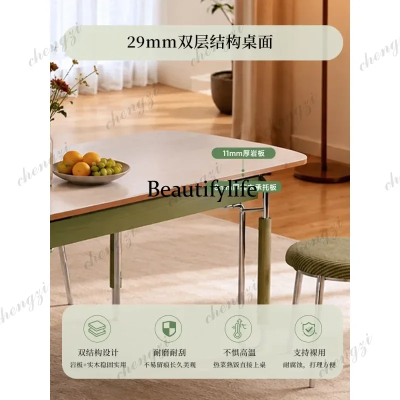 French solid wood retractable dining table rectangular home modern simple retro style dining table p182