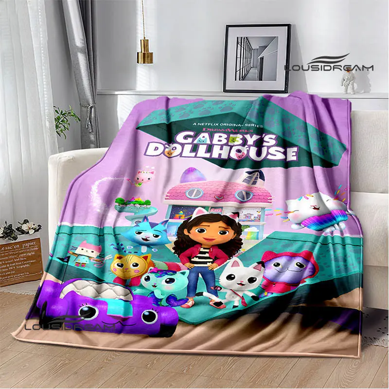 Gabby's dollhouse cute anime blanket Children's Warm blanket Framine Soft and Comfortable Home Travel Born blanket Birthday Gift