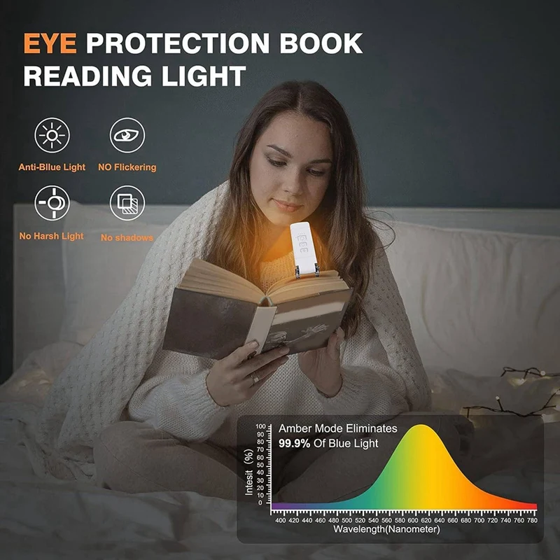 Reading Light Portable Rechargeable Book Light For Reading At Night In Bed,Timer For Kids Night Book Reading Lover