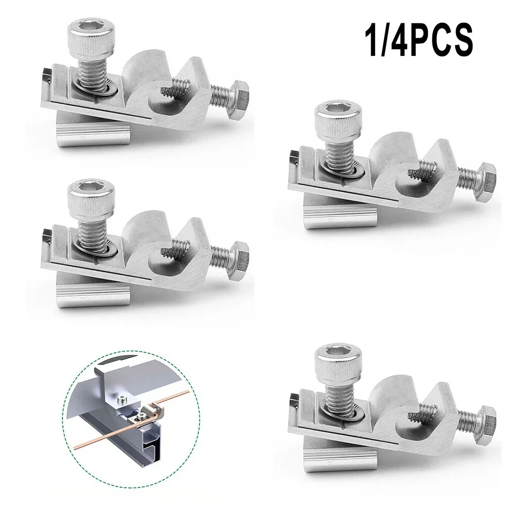 Solar Ground Grounding Clip Solar Mounted Bracket Clamp Photovoltaic Protection Grounding Terminal For Solar Mounting System