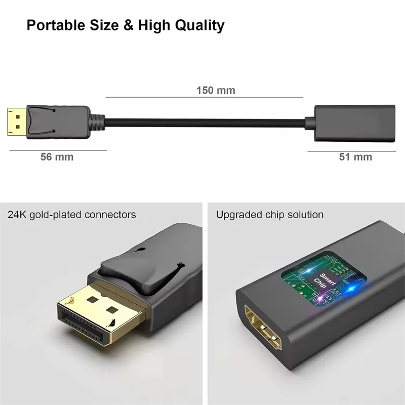 4K DisplayPort إلى HDMI متوافق محول موصل DP ذكر إلى HDTV أنثى محول Vidio الصوت الجلاد كابل للكمبيوتر التلفزيون المحمول