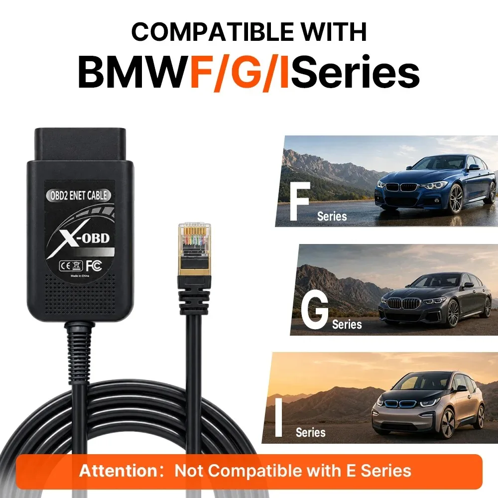 OBD2 ENET Diagnostic Cable 2m for BMW F/G Series – Coding Tool for E-SYS ISTA Bimmercode Bootmod3 – Pure Copper Core