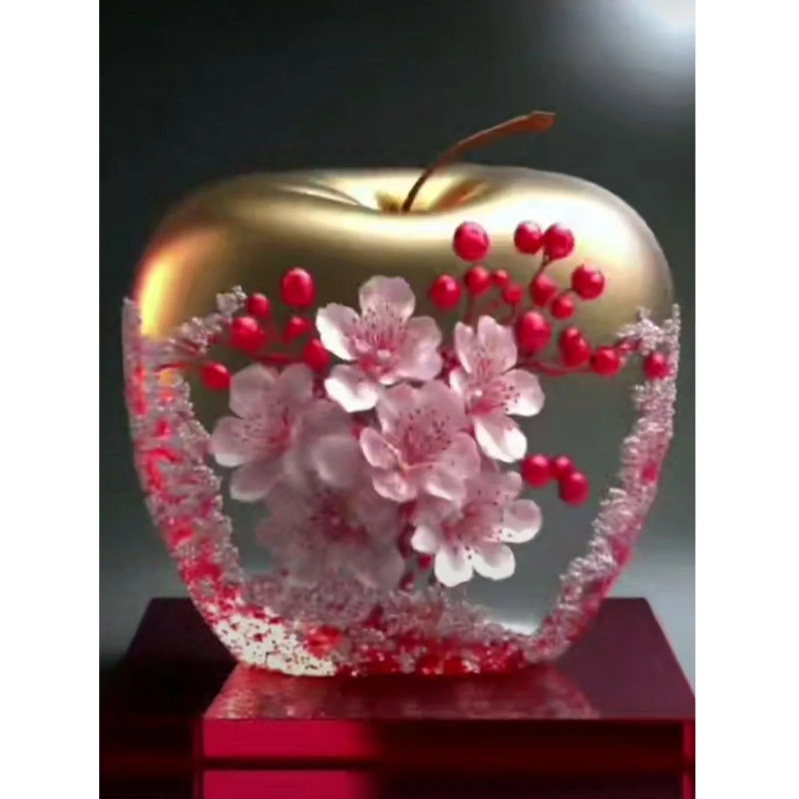 

5D Алмазная картина, круглые стразы, яблоко, полный горный хрусталь, сделай сам, алмазная художественная живопись, декоративная живопись 40*50 см/15,75*19,6 дюйма