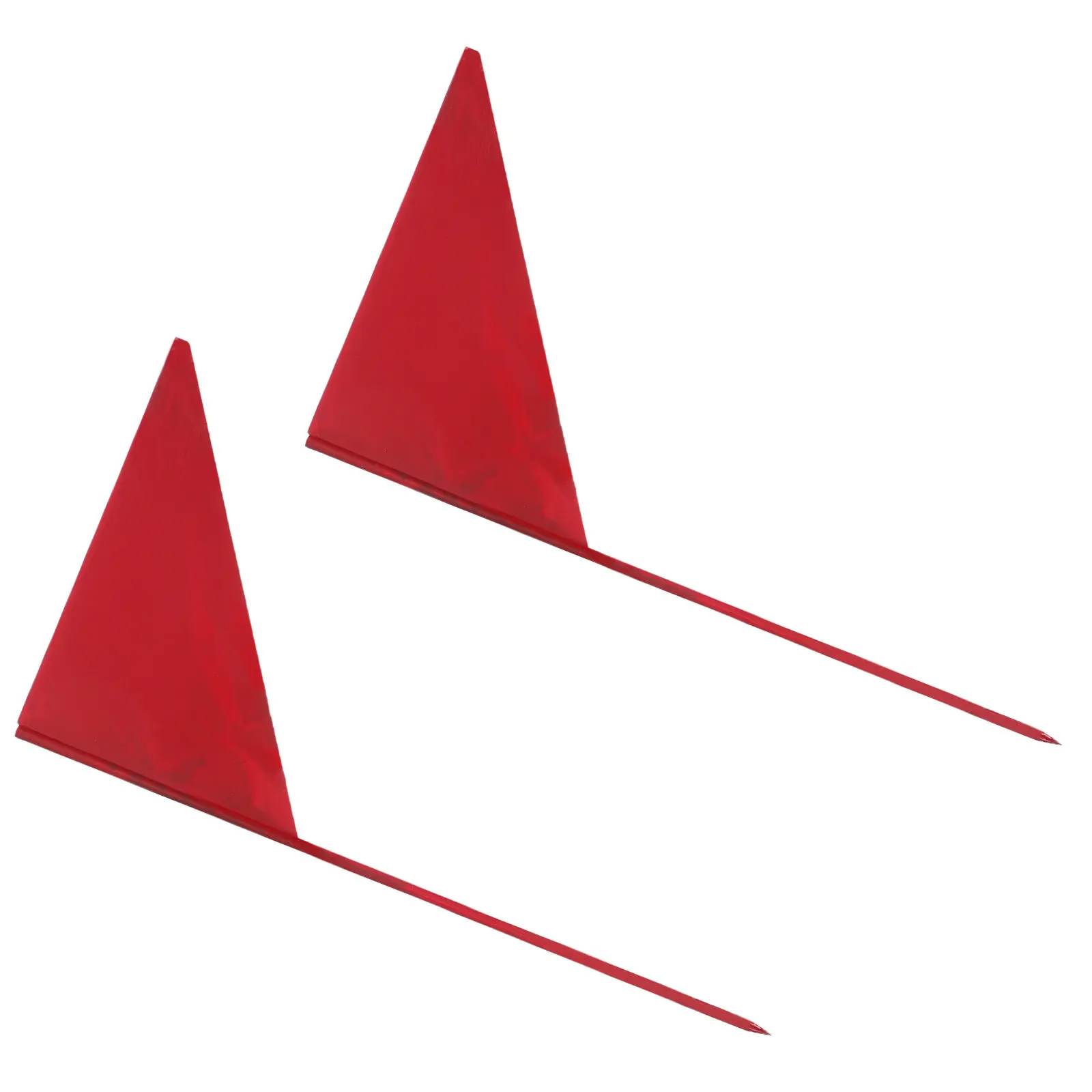 

2Pcs Red Triangle Iron Flags Portable Sports Competition Markers Accurate Distance Measurement High Visibility