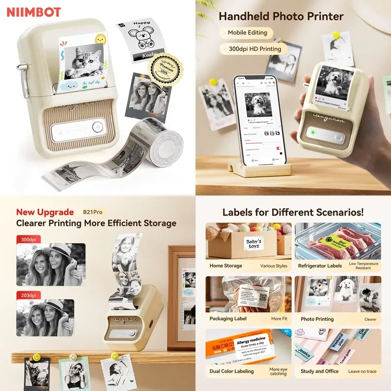 NIIMBOT 2 Inches Portrait Picture Photo Thermal Label Printer