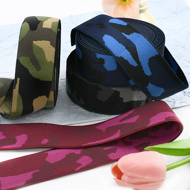 10-30-メートル-38-ミリメートル迷彩弾性バンド衣服ゴムバンドパンツウエストベルトスリング弾性リボンテープ-diy-縫製アクセサリー