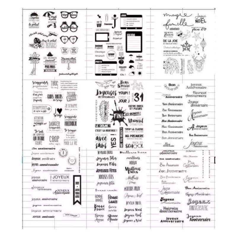 Francuskie słowa przezroczyste przezroczyste znaczki do DIY Scrapbooking/tworzenie kartek zabawne materiały dekoracyjne A0061