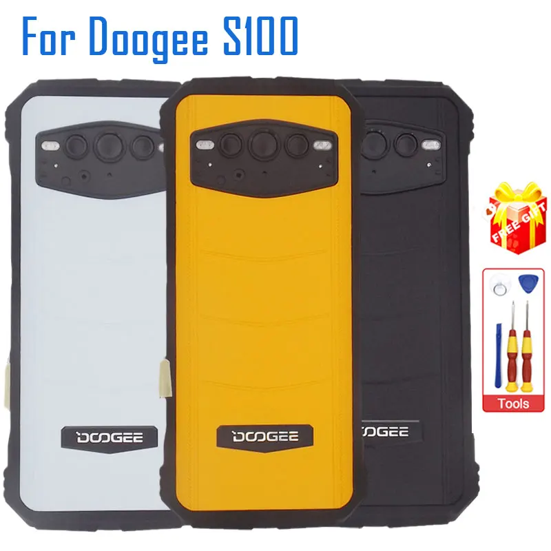 New Original DOOGEE S100 Battery Cover Back Cover Case With Receiver Fingerprint Side Volume Custom FPC For DOOGEE S100 Phone