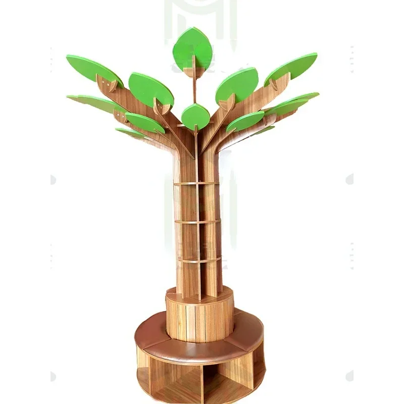 Tree Bookshelf Creative Library Books Stand Kindergarten Bookcase Tree Shaped Floor Decoration Children Playground Show Shelf