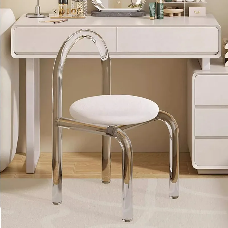 Makeup chair 2024 new dresser stool, home girls bedroom acrylic transparent simple modern dining chair