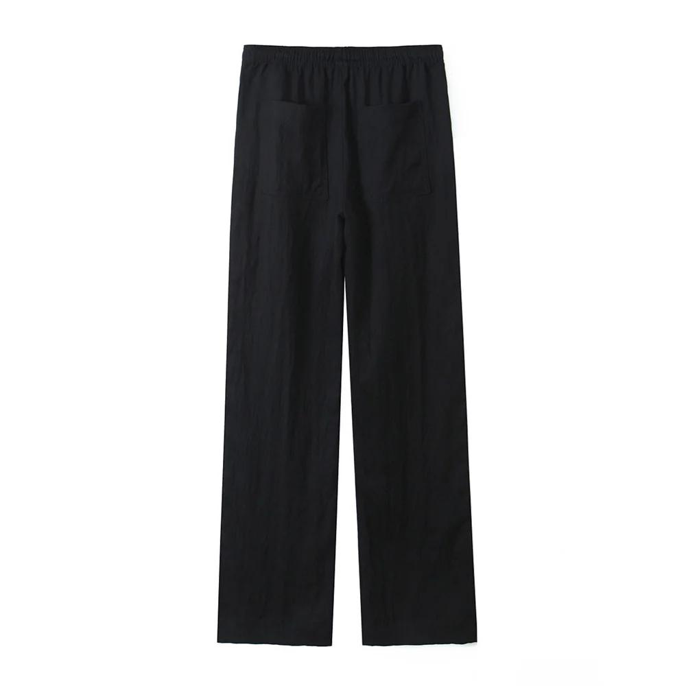 2024ZAR * Spring/Summer New Women\'s European and American Fashion Casual Versatile Four Color Flowing Straight Leg Pants