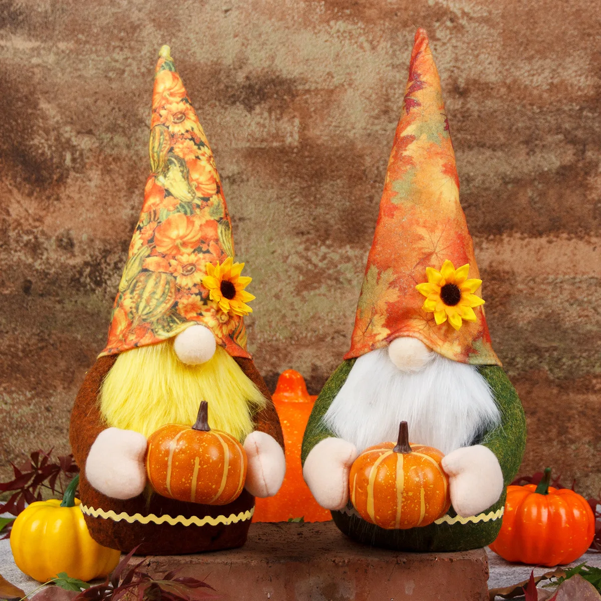 Thanksgiving Gnomes Doll Plush Toy Pumpkin Faceless Elf Home Decoration Christmas Tree Decoration Gift Happy New Year navidad