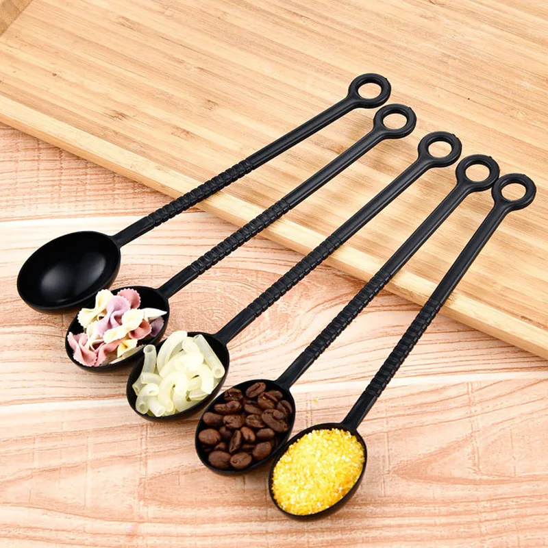 500Pcs/Lot Coffee Spoon 10 Ml Plastic Handle Fruit Powder Spoon Small Spoon Stirrer 10 Grams Of Coffee Beans Wholesale