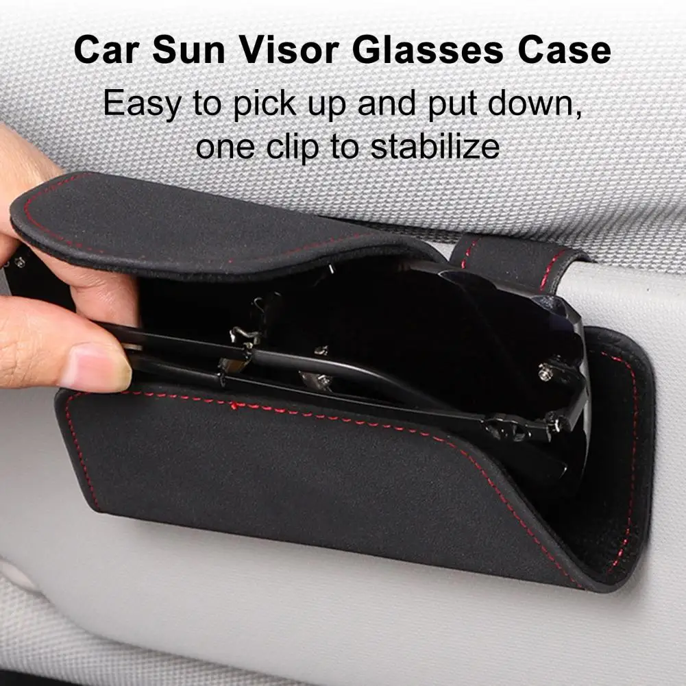 

Visor Clip Sunglasses Case Versatile Car Sunglasses Organizers Suede Storage Box Clip for Sun Visor Protect Organize for Car