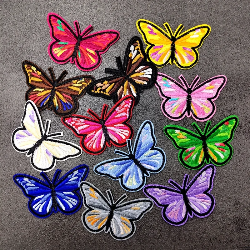 

Butterfly Iron On Patches Embroidery Applique Clothes Sewing Supplies Decorative Badges Colour