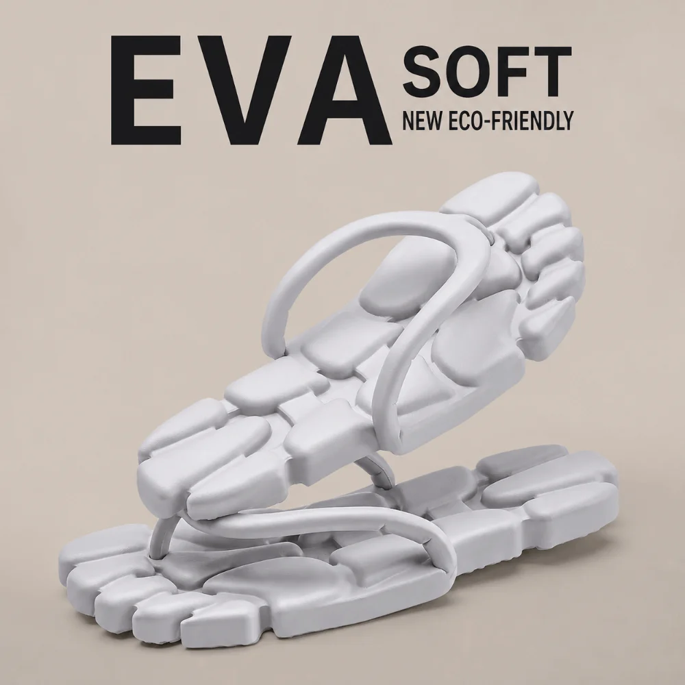 Einfache, tragbare, faltbare Flip-Flops, EVA-Hausschuhe mit weicher Sohle für Herren, einfarbig, leichte Strandsandalen für Reisen, drinnen und draußen – Detail 4