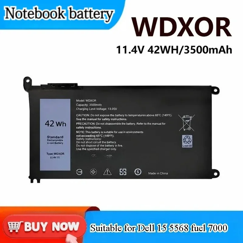 for Inspiron 15 5568 7560 14 5468 7460 7472 Vostro 7000 WDX0R WDXOR Laptop Battery Replacement Battery