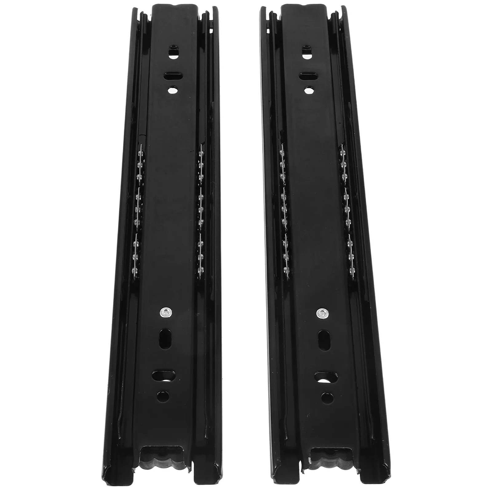 2Pcs Thick Ball Bearing Stainless Steel Drawer Slides Smooth Silent Damping Buffer Drawer Rails Full Extension