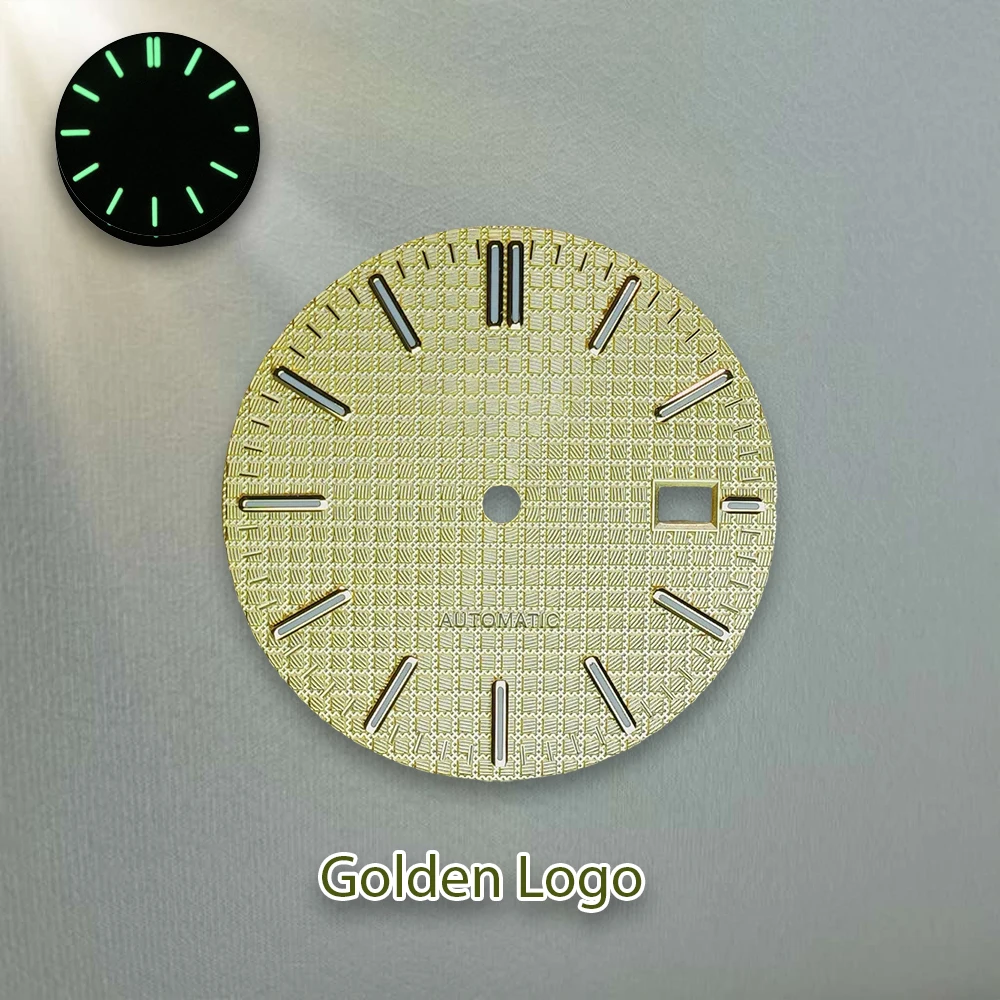 S Logo 31.8mm NH35 Dial Fit NH35/NH36 Japanese Automatic Movement C3 Green Luminous 3 o'clock Watch Accessories Repair tools