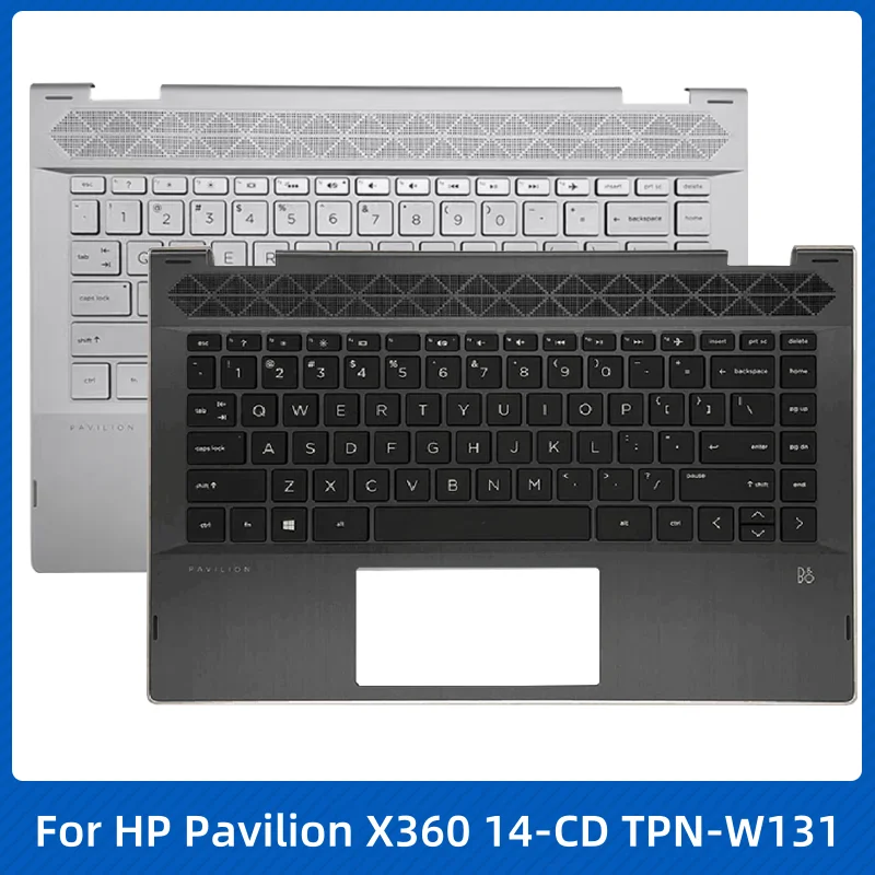 For HP Pavilion 14 X360 14-CD TPN-W131 Laptop Original Palmrest Upper Case with US Keyboard Cover Silver Black Replace Casing