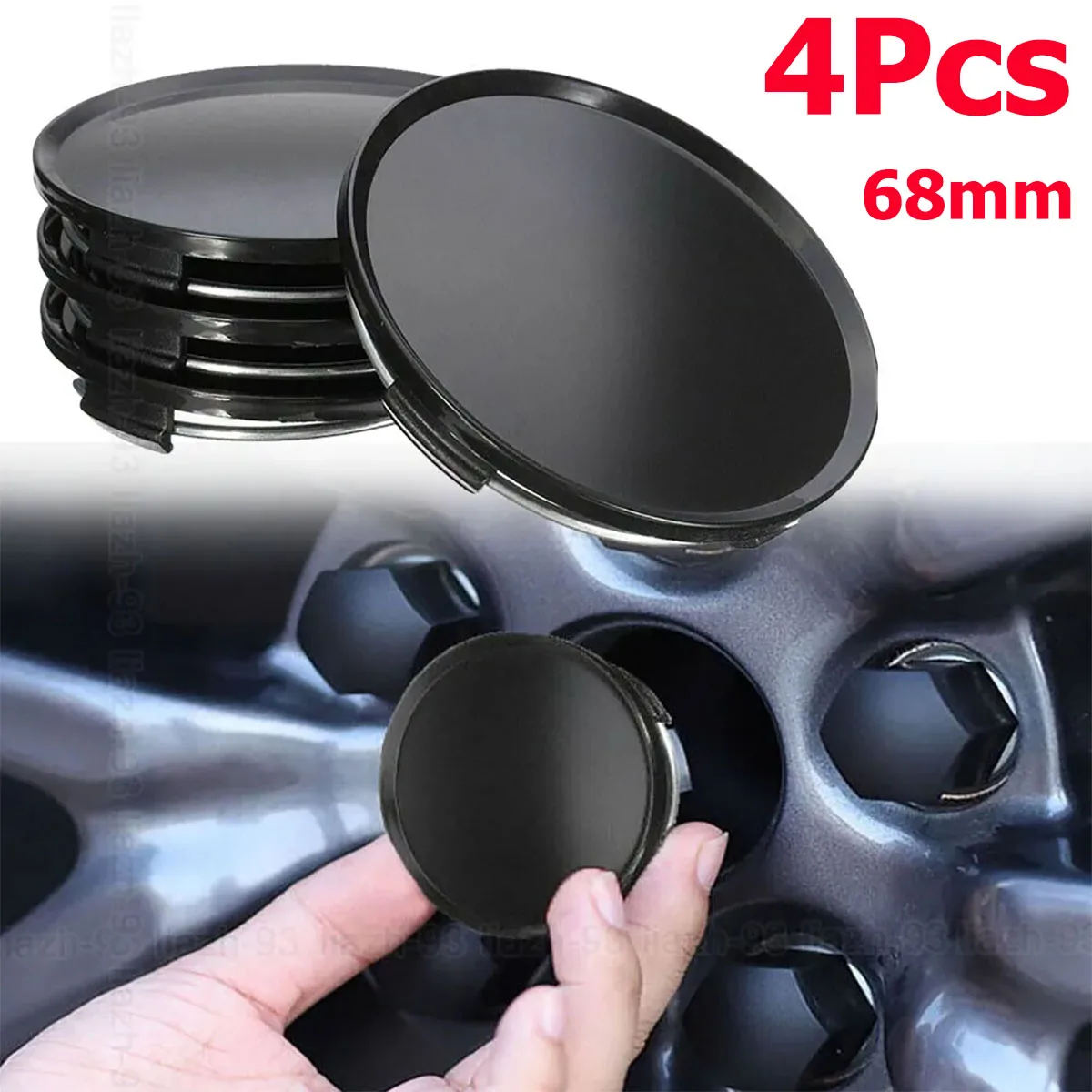 

4Pcs 68mm Car Wheel Center Hub Caps Cover Kit Auto Accessories Durable Black Plastic Car Styling Parts Universal Car Accessorie