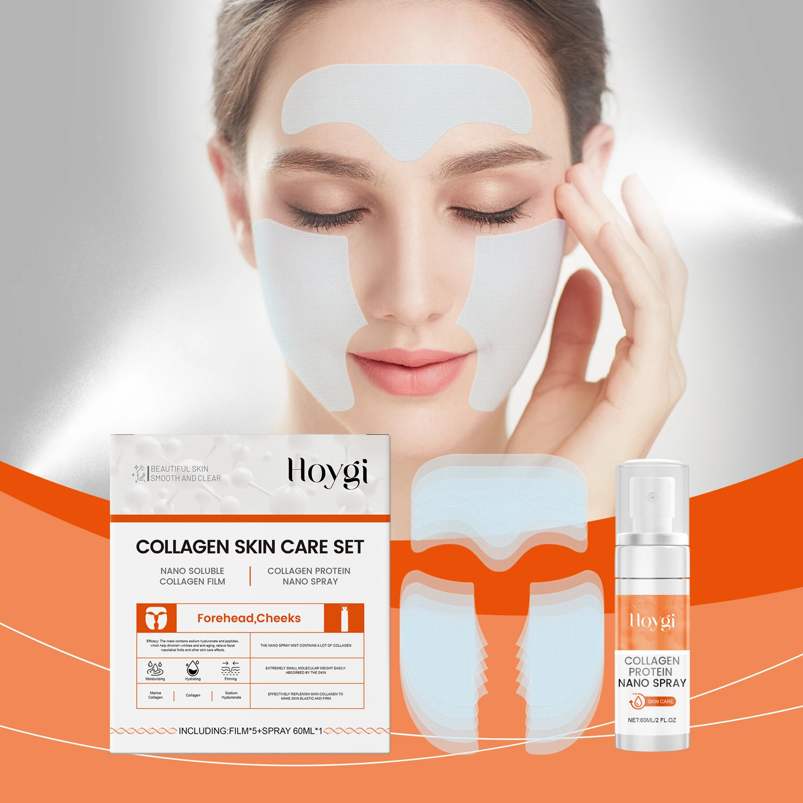 

Collagen Facial Set - Collagen Firming & Nourishing Spray, Hydrating Moisturizing Revitalizing Mask, Complete Facial Care Kit