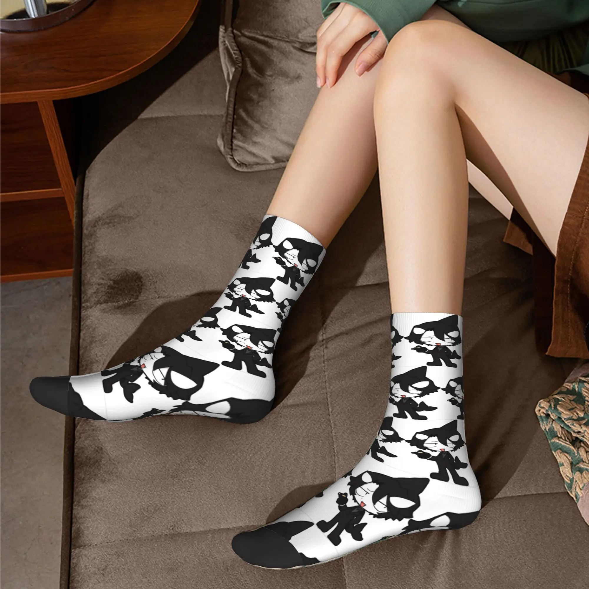 جوارب Idate Harajuku الممتصة للعرق، جوارب طويلة لجميع المواسم لهدايا عيد الميلاد للجنسين