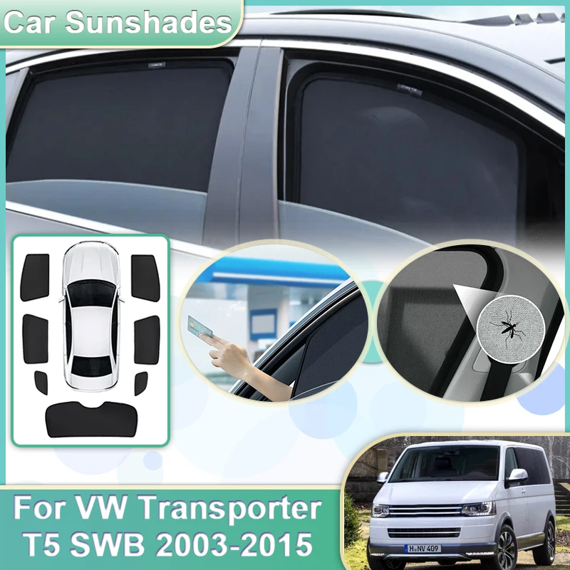 

Car Mesh Sun Shade For Volkswagen Transporter Caravelle Multivan T5 SWB 2003-2015 Sunshades Windshield Window Visors Accessories