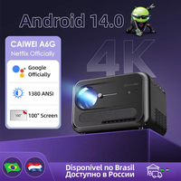 CAIWEI A6G Android 14 UHD 4K Projector 1080P Google Certified Smart TV WiFi 6 Auto Focus Home Cinema Video Projectors for Movies