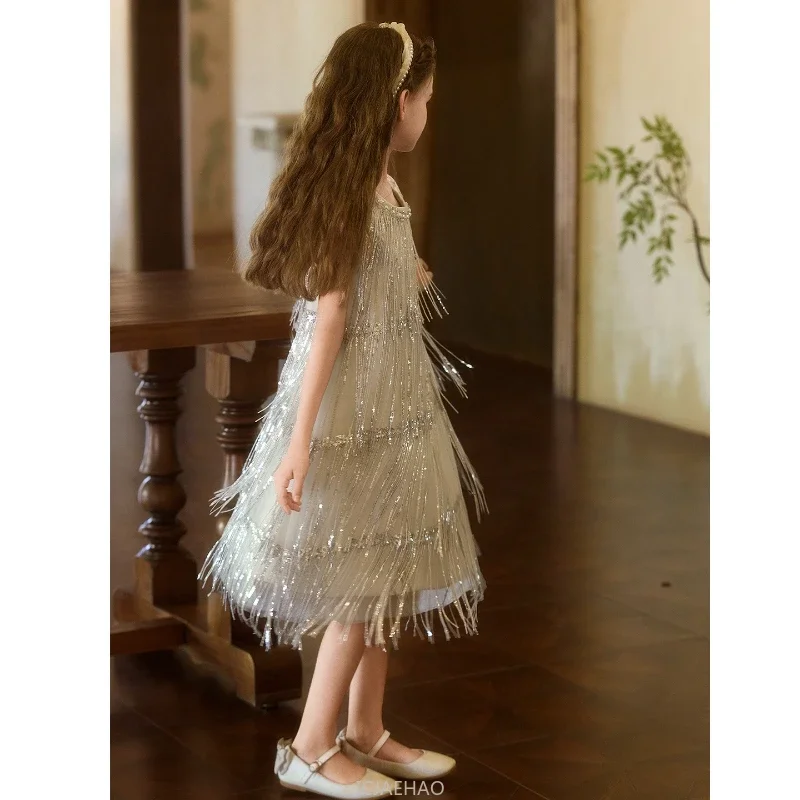 

Wed Dress 2025 Glitter Girls Children Princess Dresses Costume New BabyGown Kids Summer Outfits Kids Birthday Party Evening