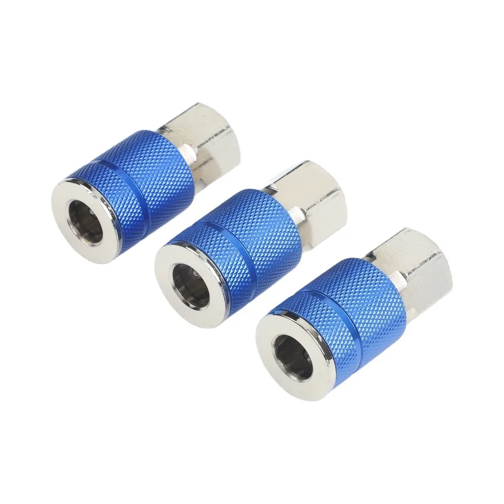 3PCS Quick Connect Air Coupler 1/4 Inch NPT Female Thread Industrial Coupler for Air Compressor Tools and Accessories