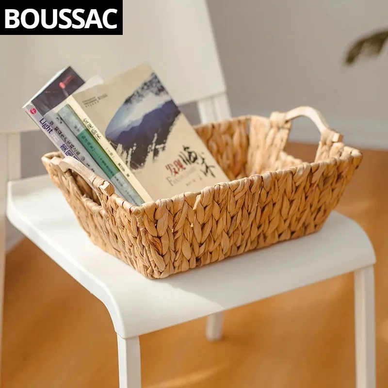 

Wicker Baskets Table Storage Kitchen Organizer Bread Boxes Picnic Basket Tray For Food Square Pots Cachepot For Flowers