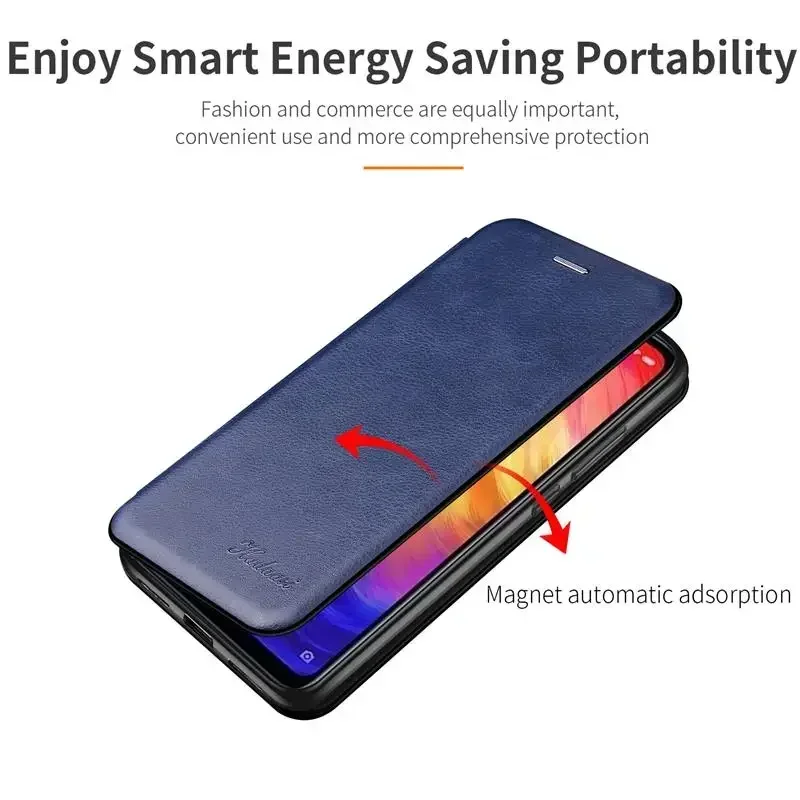 Luxury Leather Flip Case For Xiaomi Redmi Note 9 9S 10 5G 10S 11 11S 8 Pro 8T 7 + Plus Wallet Cover On Redmi 7A 9 9A 9C 9T